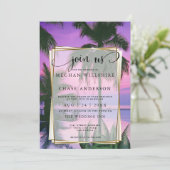 Bruiloft | Exotic Tropical Night Beach11a Kaart (Staand voorkant)