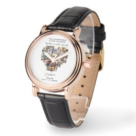 Bruiloft Familie Jubileum Hart Foto Collage Horloge