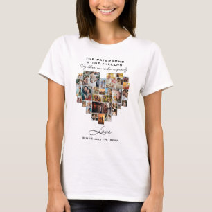 Bruiloft Familie Jubileum Hart Foto Collage T-shirt