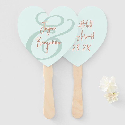 Bruiloft Fan hebben en houden Gezegde Handwaaier (Voorkant en achterkant)