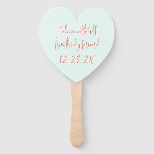 Bruiloft Fan hebben en houden Gezegde Handwaaier (Achterkant)