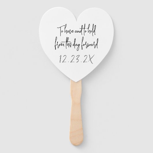 Bruiloft Fan hebben en houden Gezegde neutraal Handwaaier (Achterkant)