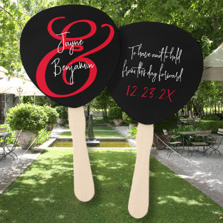 Bruiloft Fan hebben en houden Gezegde zwart Handwaaier