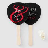 Bruiloft Fan hebben en houden Gezegde zwart Handwaaier (Voorkant en achterkant)