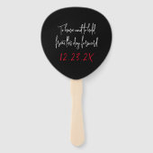 Bruiloft Fan hebben en houden Gezegde zwart Handwaaier (Achterkant)