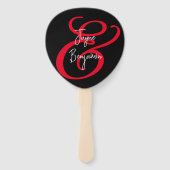 Bruiloft Fan hebben en houden Gezegde zwart Handwaaier (Voorkant)