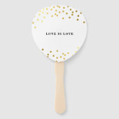 BRUILOFT FAN modern stijlvol chique gouden confett Handwaaier (Achterkant)