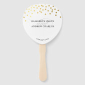 BRUILOFT FAN modern stijlvol chique gouden confett Handwaaier (Voorkant)
