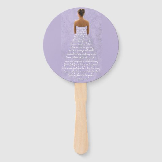 Bruiloft fan Prinses gedicht Handwaaier (Voorkant)