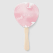 BRUILOFT FAN stijlvolle waterverf chique blush roz Handwaaier (Achterkant)
