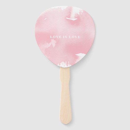 BRUILOFT FAN stijlvolle waterverf chique blush roz Handwaaier (Achterkant)