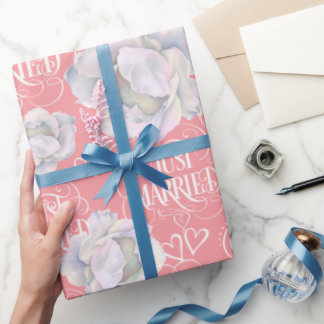 Bruiloft Fancy Rozen Bloeiende Hart Joy Cadeaupapier