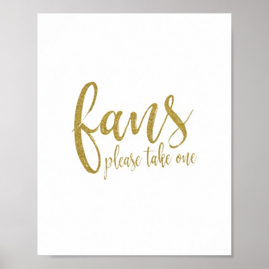 Bruiloft Fans Goud Glitter 8x10 Bord Poster (Voorkant)