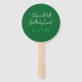 Bruiloft fans hebben en houden Gezegde groen Handwaaier (Achterkant)