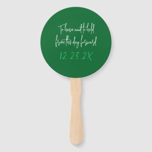 Bruiloft fans hebben en houden Gezegde groen Handwaaier (Achterkant)