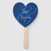 Bruiloft fans hebben en houden Gezegde marineblauw Handwaaier (Voorkant)