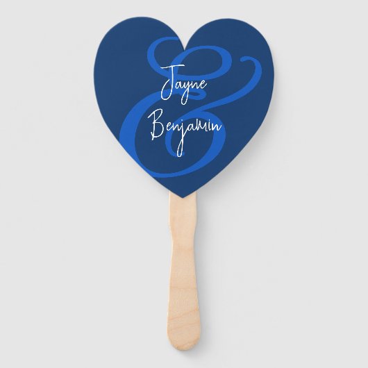 Bruiloft fans hebben en houden Gezegde marineblauw Handwaaier (Voorkant)