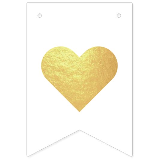 Bruiloft Faux Gold Mr & Mrs Custom Name 7 Letters Vlaggetjes (Eerste vlag)