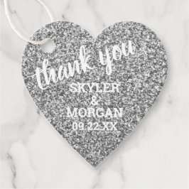 Bruiloft Faux Zilver Glitter Elegant Dank u Bedankjes Labels