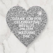 Bruiloft Faux Zilver Glitter Elegant Dank u Bedankjes Labels (Achterkant)