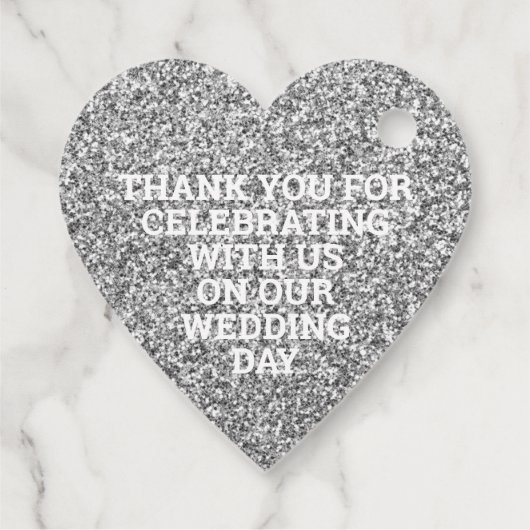 Bruiloft Faux Zilver Glitter Elegant Dank u Bedankjes Labels (Achterkant)