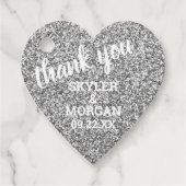 Bruiloft Faux Zilver Glitter Elegant Dank u Bedankjes Labels (Voorkant)