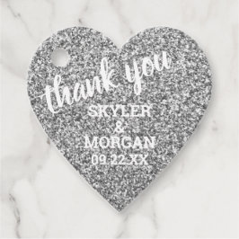 Bruiloft Faux Zilver Glitter Elegant Dank u Bedankjes Labels