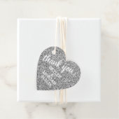 Bruiloft Faux Zilver Glitter Elegant Dank u Bedankjes Labels (In situ)