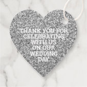 Bruiloft Faux Zilver Glitter Elegant Dank u Bedankjes Labels (Achterkant)