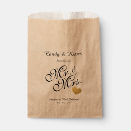 Bruiloft Favor Bag | Snoep Kisses Mr. & Mrs. Bedankzakje