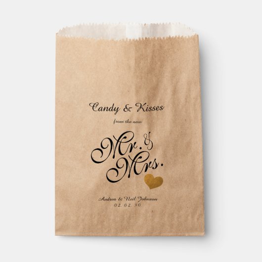 Bruiloft Favor Bag | Snoep Kisses Mr. & Mrs. Bedankzakje (Voorkant)