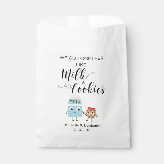 Bruiloft Favor Bag - We gaan samen Cookies & Milk Bedankzakje (Voorkant)