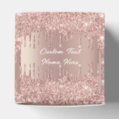 Bruiloft Favor Box Roos Gold met aangepaste tekst  Bedankdoosjes (Bovenkant)