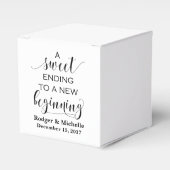 Bruiloft Favor Box - Sweet Ending to New Beginning Bedankdoosjes (Voorkant Zijde)