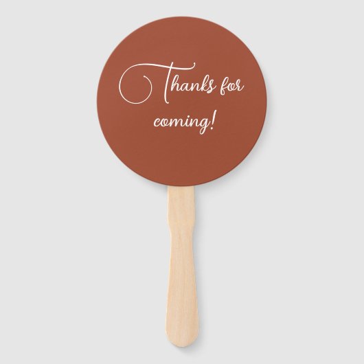 Bruiloft Favor Bruin Wit Terracotta Fans Handwaaier (Achterkant)