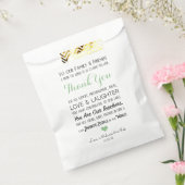 Bruiloft Favor Dank U Bericht sage green 3981 Bedankzakje (Gezegeld)