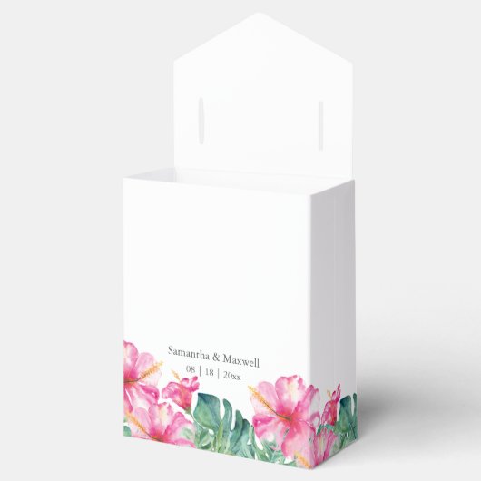 Bruiloft Favor Dozen Waterverf Bloemen Palmbladere Bedankdoosjes (Geopend)