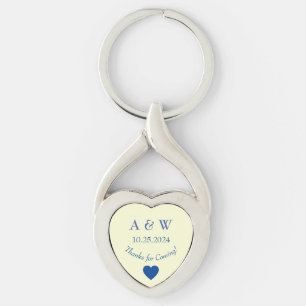Bruiloft Favor Gele Bedankt voor Coming Date Hart Sleutelhanger