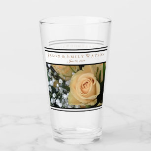 Bruiloft Favor Glas Gele Rozen Zwart Accenten