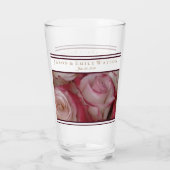 Bruiloft Favor Glas Wit-Roze-Rozen Wijnaccenten (Achterkant)