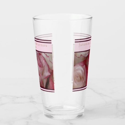 Bruiloft Favor Glas Wit-Roze-Rozen Wijnaccenten (Rechts)