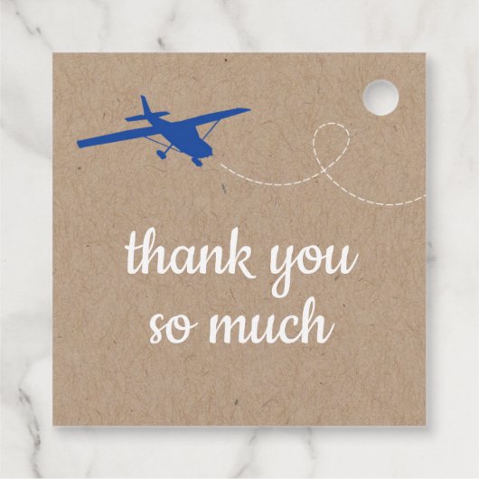 Bruiloft Favor Label - klein vliegtuigje en lichte (Achterkant)