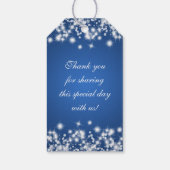 Bruiloft Favor Label Winter Sparkle Blue Cadeaulabel (Achterkant)
