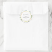 Bruiloft Favor met lauriergroen Ronde Sticker (Tas)