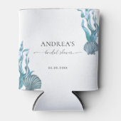 Bruiloft Favor met Nautilus Blauwe Schelp Blikjeskoeler (Voorkant)