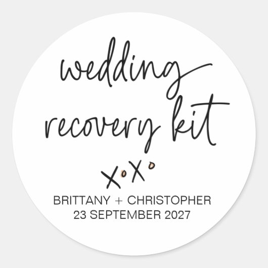Bruiloft Favor Sticker Receptie Gunsten voor gaste (Voorkant)