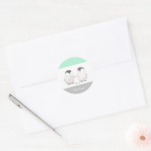 Bruiloft Favor Sticker Schattige Pinguïn Bruiloft  (Envelop)