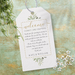 Bruiloft Favor Welkom Mand Zak met Groene Planten Cadeaulabel