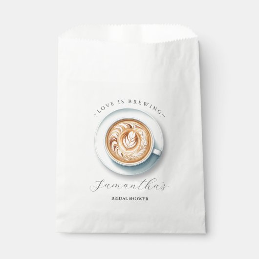 Bruiloft Favor Zakjes Love is Brewing (Voorkant)