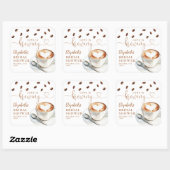 Bruiloft Favoriet: Love Is Brewing Koffie Vierkante Sticker (Vel)